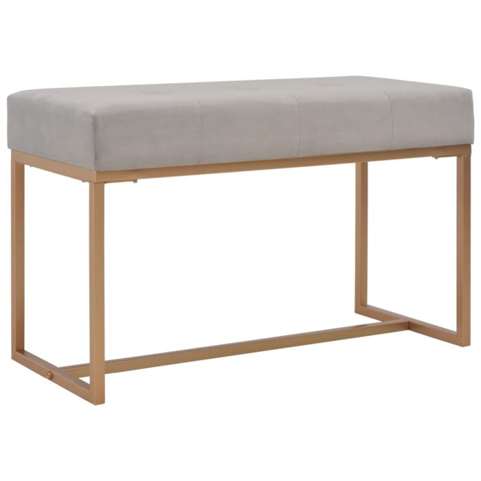 Banc 80 cm Gris Velours – Image 1