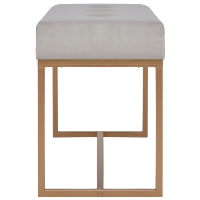 Banc 80 cm Gris Velours – Image 2