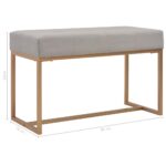 Banc 80 cm Gris Velours – Image 4