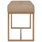 Banc d'entrée beige 80 cm velours – Image 2