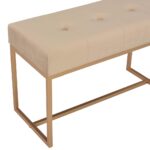 Banc d'entrée beige 80 cm velours – Image 3