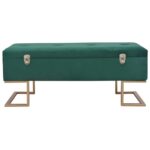 Banc avec compartiment de rangement 105 cm Vert Velours – Image 2