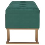 Banc avec compartiment de rangement 105 cm Vert Velours – Image 3