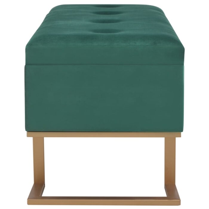 Banc avec compartiment de rangement 105 cm Vert Velours – Image 3