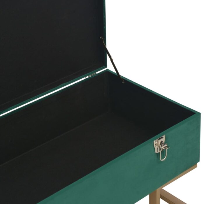Banc avec compartiment de rangement 105 cm Vert Velours – Image 4