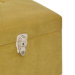 Banc avec compartiment de rangement 105 cm Moutarde Velours – Image 5