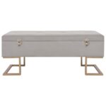 Banc avec compartiment de rangement 105 cm Gris Velours – Image 2