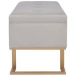 Banc avec compartiment de rangement 105 cm Gris Velours – Image 3