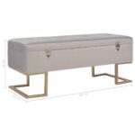Banc avec compartiment de rangement 105 cm Gris Velours – Image 6