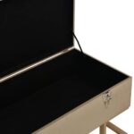 Banc avec compartiment de rangement 105 cm Beige Velours – Image 4