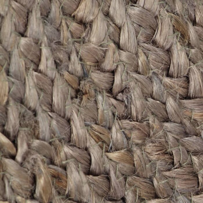 Tapis fait à la main Jute Rond 120 cm Gris – Image 2
