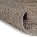 Tapis fait à la main Jute Rond 120 cm Gris – Image 3