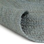 Tapis fait à la main Jute Rond 120 cm Vert olive – Image 3