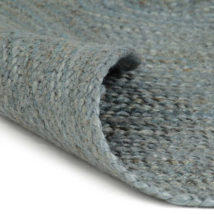 Tapis fait à la main Jute Rond 120 cm Vert olive – Image 3