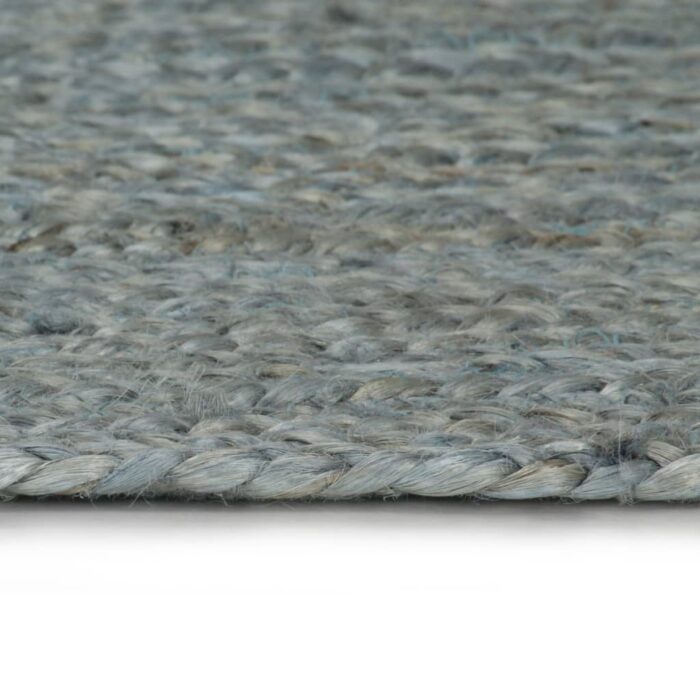 Tapis fait à la main Jute Rond 120 cm Vert olive – Image 4