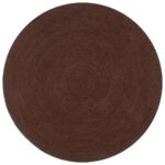 Tapis fait à la main Jute Rond 120 cm Marron