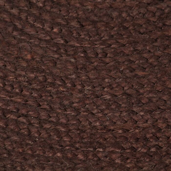 Tapis fait à la main Jute Rond 120 cm Marron – Image 2