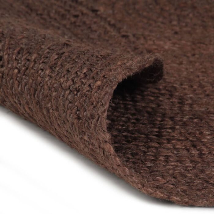 Tapis fait à la main Jute Rond 120 cm Marron – Image 3