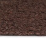 Tapis fait à la main Jute Rond 180 cm marron – Image 4
