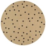Tapis fait à la main Jute avec imprimé à pois 150 cm