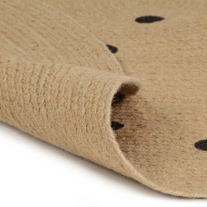Tapis fait à la main Jute avec imprimé à pois 150 cm – Image 3