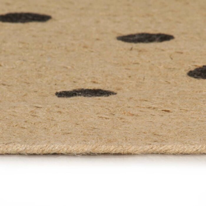 Tapis fait à la main Jute avec imprimé à pois 150 cm – Image 4