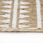 Tapis fait à la main Jute avec imprimé blanc 90 cm – Image 4