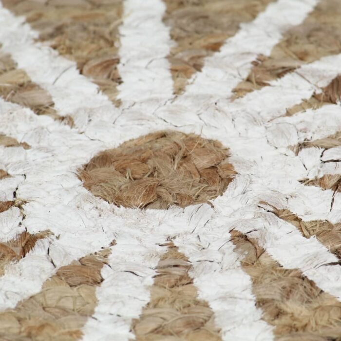 VXL8718475733348_g_en_hd_2.jpg Tapis fait à la main Jute avec imprimé blanc 90 cm – Image 2
