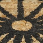 Tapis fait à la main Jute avec imprimé noir 120 cm – Image 2