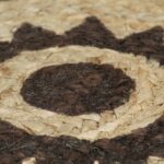 Tapis fait à la main Jute avec imprimé marron foncé 120 cm – Image 2