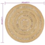 Tapis fait à la main Jute tressée 120 cm – Image 5