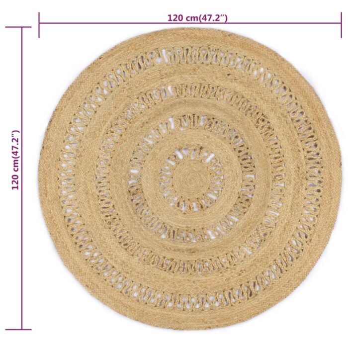 VXL8718475733478_g_en_hd_5.jpg Tapis fait à la main Jute tressée 120 cm – Image 5