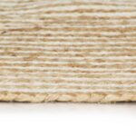 Tapis fait à la main Jute avec design de spirale Blanc 90 cm – Image 4