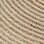 Tapis fait à la main Jute avec design de spirale Blanc 120 cm – Image 2