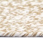 Tapis fait à la main Jute Blanc et naturel 120 cm – Image 3