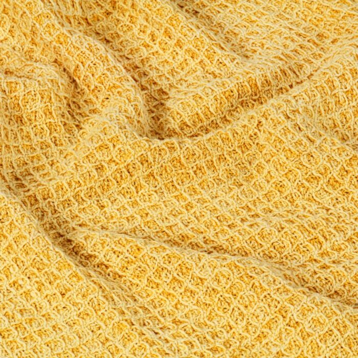 Couverture en coton 220 x 250 cm Jaune moutarde – Image 2