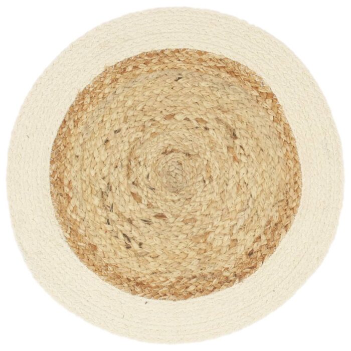 Napperons 6 pcs Naturel Plain 38 cm Rond Jute et coton – Image 2