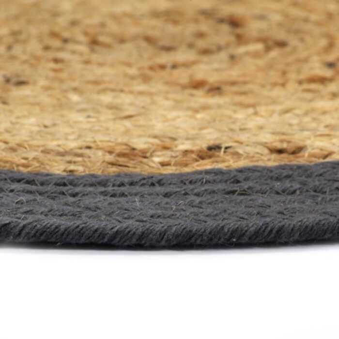 Napperons 4 pcs Naturel et anthracite 38 cm Jute et coton – Image 3