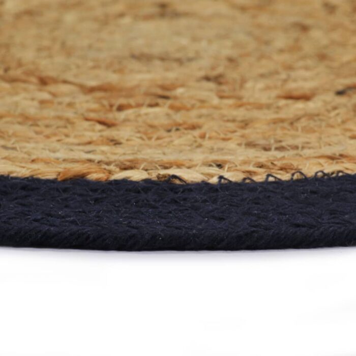 Napperons 6 pcs Naturel et bleu marine 38 cm Jute et coton – Image 3
