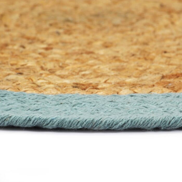 Napperons 6 pcs Naturel et vert 38 cm Jute et coton – Image 2