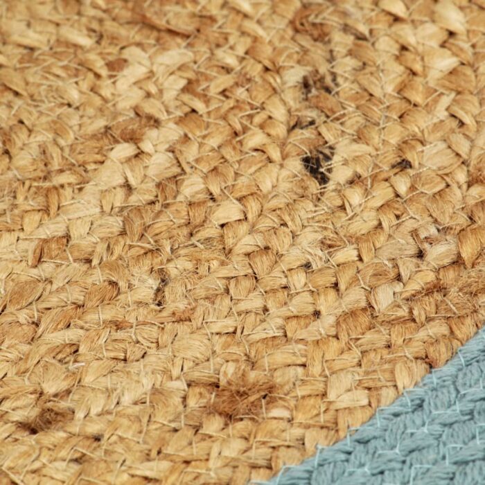 Napperons 6 pcs Naturel et vert 38 cm Jute et coton – Image 3