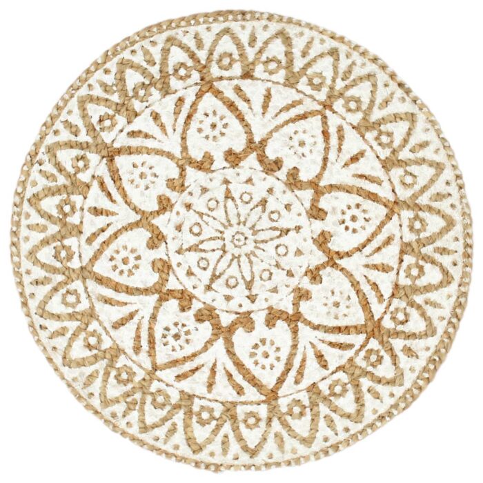 Napperons 4 pcs Blanc 38 cm Rond Jute – Image 2