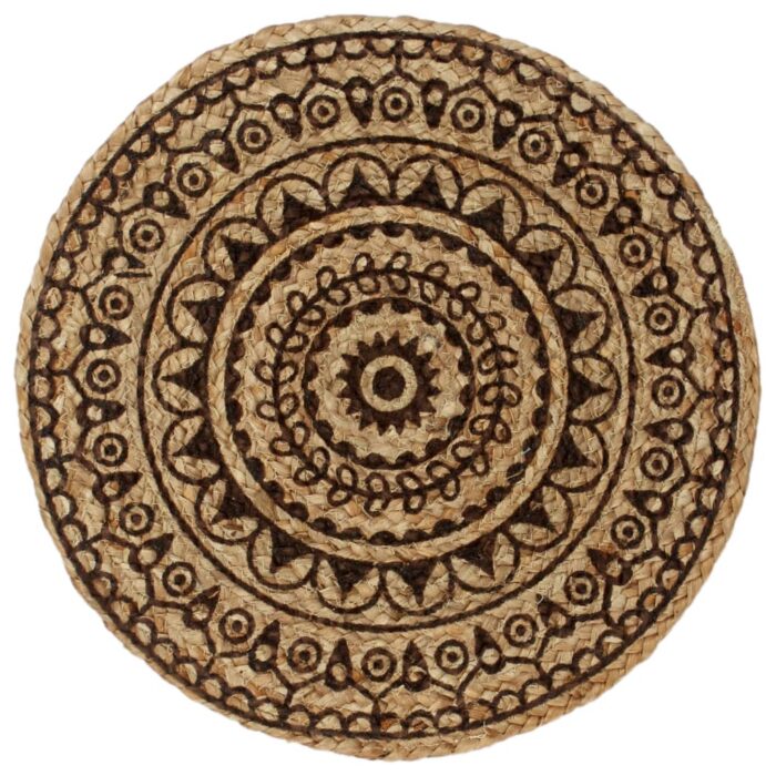 Napperons 6 pcs Marron foncé 38 cm Rond Jute – Image 2