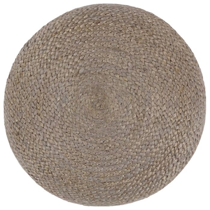 Pouf fait à la main Gris clair 45 x 30 cm Jute – Image 2
