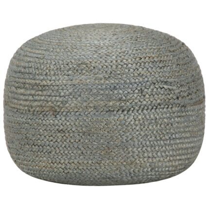 Pouf fait à la main Vert olive 45 x 30 cm Jute