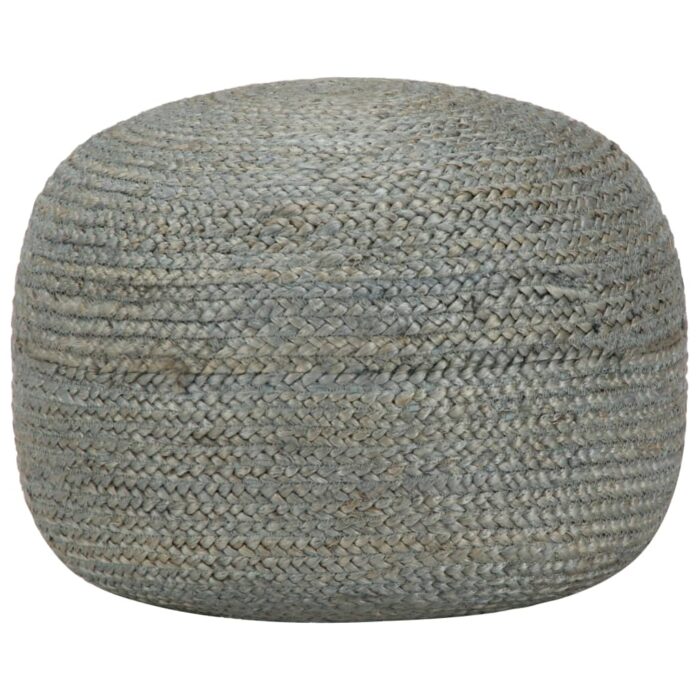 Pouf fait à la main Vert olive 45 x 30 cm Jute – Image 1