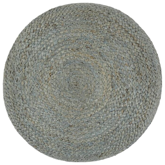 Pouf fait à la main Vert olive 45 x 30 cm Jute – Image 2