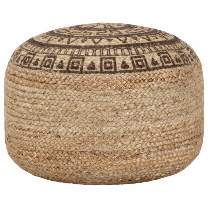 Pouf fait à la main Marron 45 x 30 cm Jute – Image 1