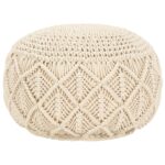 Pouf fait à la main en macramé 45 x 30 cm Coton