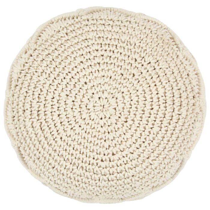 Pouf fait à la main en macramé 45 x 30 cm Coton – Image 2